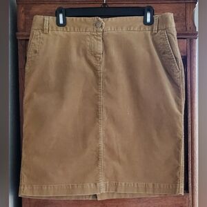 J CREW STRETCH CAMEL CORDUROY PENCIL SKIRT 10 EXCELLENT